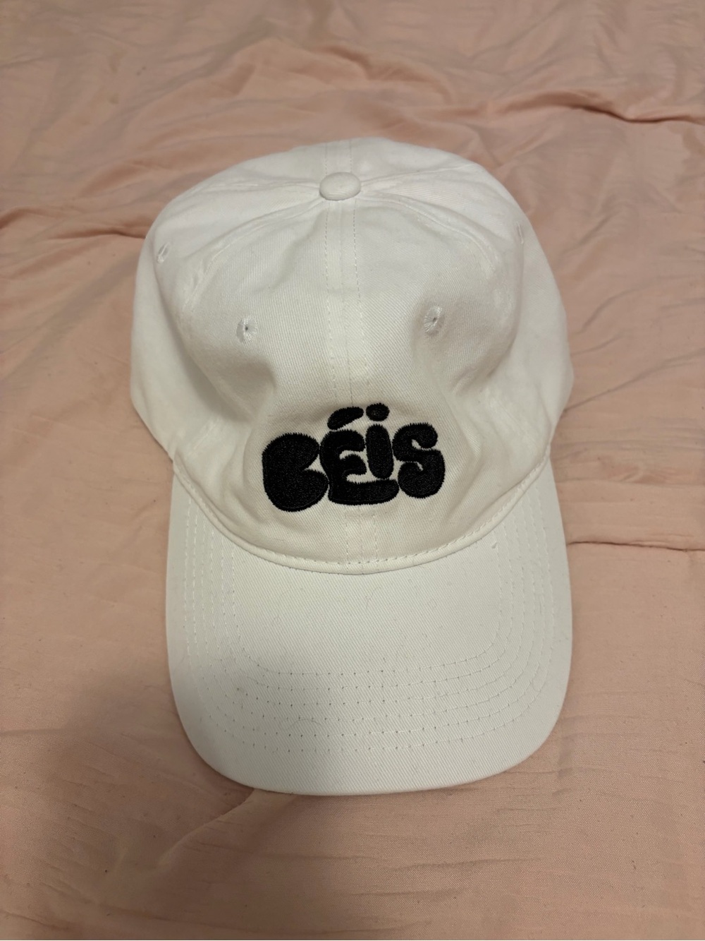 BEIS White Cap with Black Bubble Logo